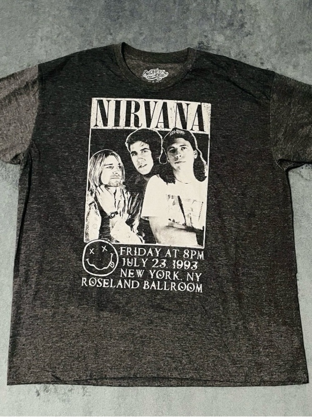 Kurt Cobain Nirvana Shirt Grunge Band Tee Mens 2XL Gray
